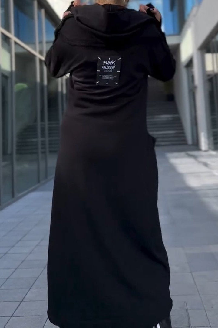 Sylvaya- Women's Hooded Sweater Dress with Long Sleeves