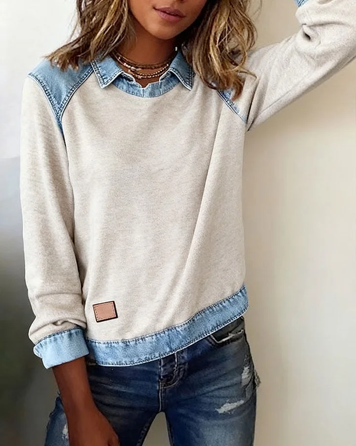 Norvella - Elegant Long Sleeve Blouse with Lapel Collar