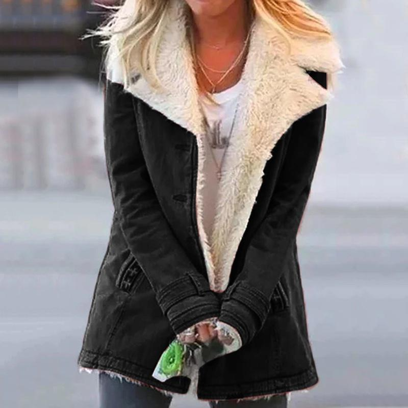 Loravine - Women's Warm Winter Jacket with Faux Fur Lining