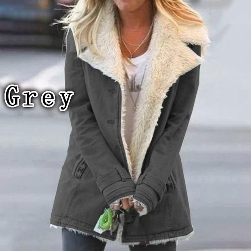 Loravine - Women's Warm Winter Jacket with Faux Fur Lining