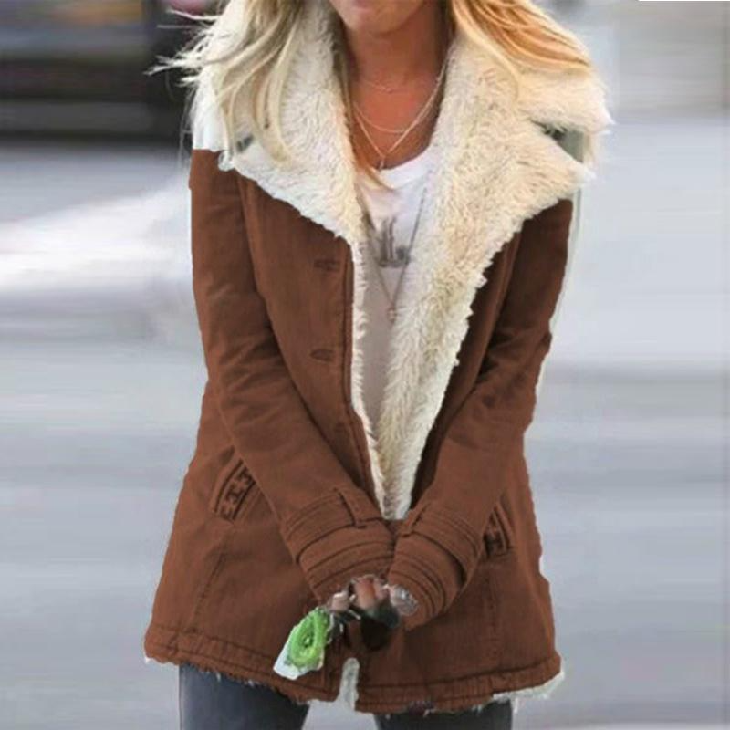 Loravine - Women's Warm Winter Jacket with Faux Fur Lining