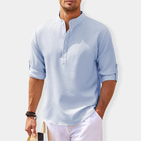 Men’s Lightweight Henley Shirt | 3-Button Collar | Breathable Everyday Essential
