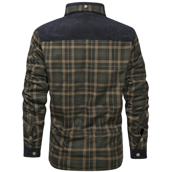 Men’s Plaid Overshirt | Contrast Yoke Shirt Jacket | Brushed Casual Layer