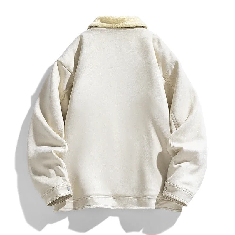 Men’s Sherpa-Lined Denim Jacket | Warm Fleece Collar | Casual Outerwear