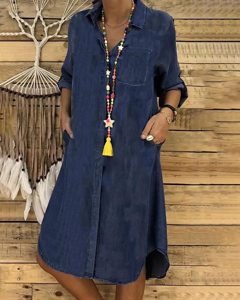 Eleora - Vintage Denim Long Dress
