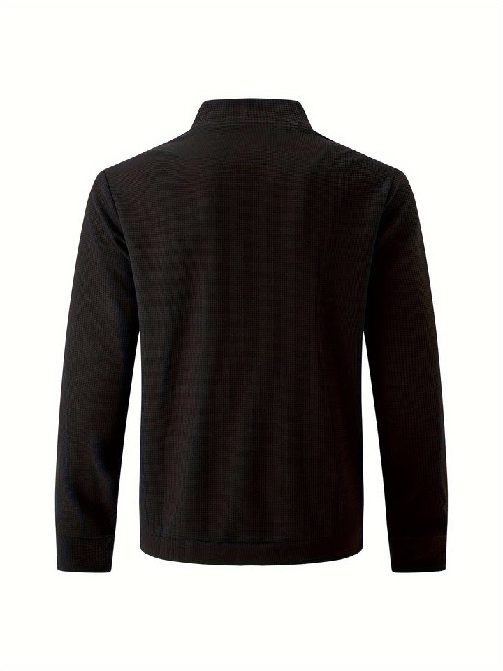 Men's Textured Knit Bomber Jacket | Casual Zip-Up | Lightweight Streetwear Layer