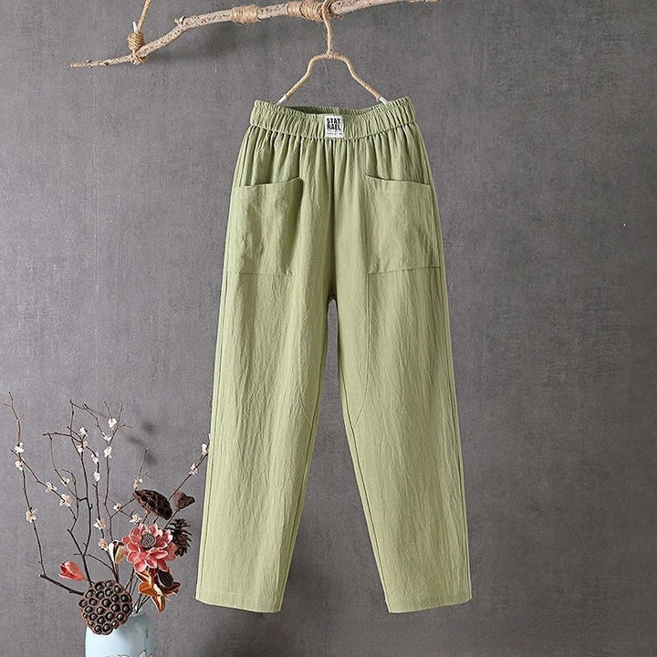 Casual Cotton Tapered Pants | Elastic Waist | Relaxed Fit