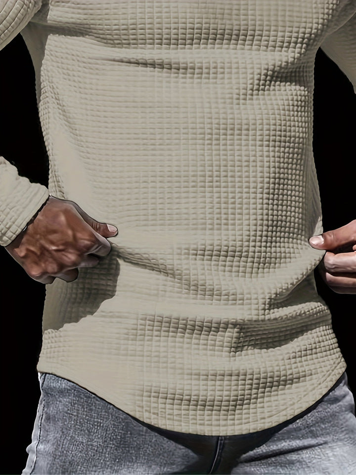 Men’s Athletic Half-Zip Pullover | Lightweight Stretch Waffle Knit | Slim Fit Training Top