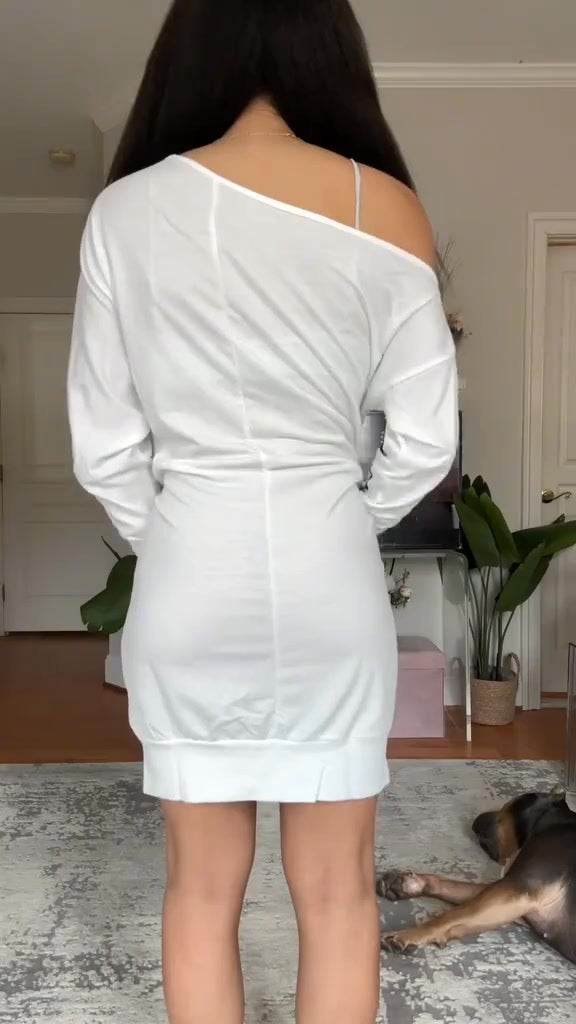 Evarine - Dropped Shoulder Dress with Map Print