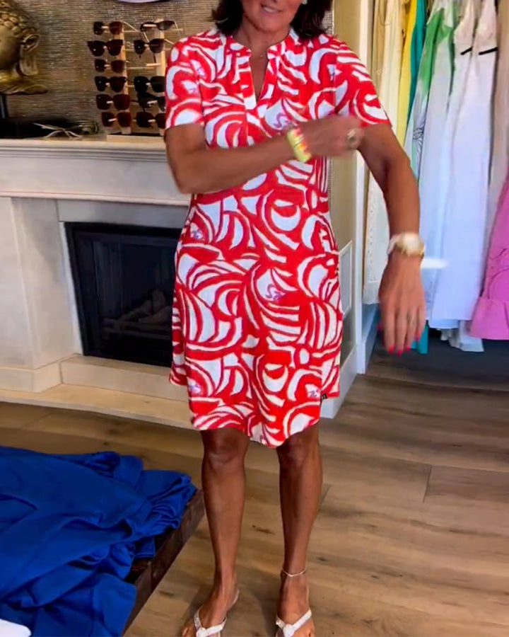 Mira - Printed V-neck dress