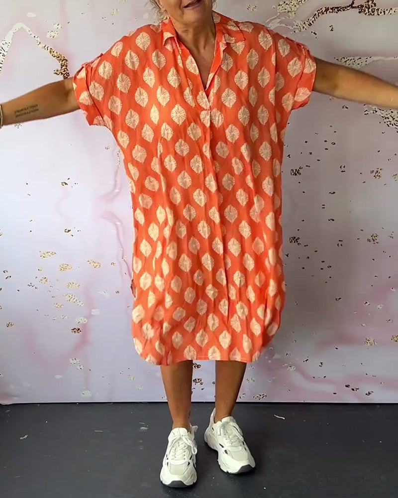 Davina - Loose Fit Short Sleeve Shirt Dress