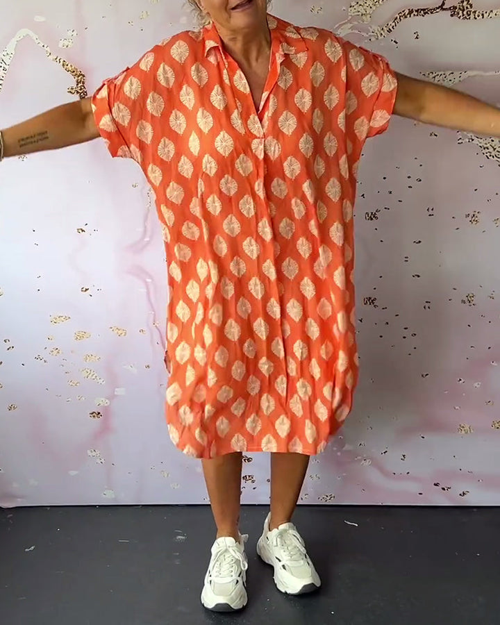 Davina - Loose Fit Short Sleeve Shirt Dress