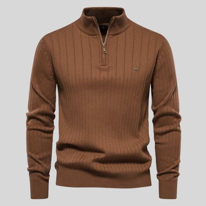 Grayson – Men’s Ribbed Half-Zip Sweater