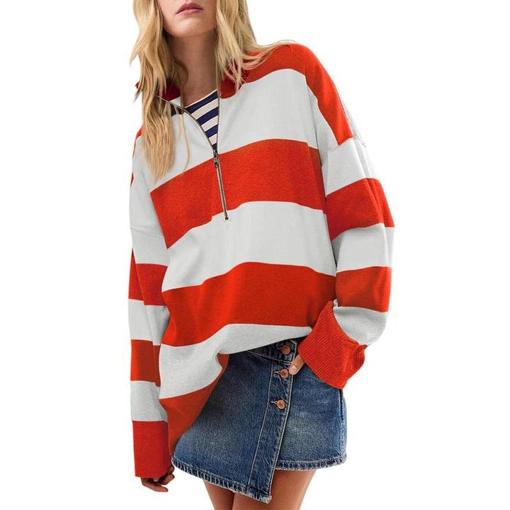 AUTUMN™- Stylish Oversized Turtleneck Sweater with Half Zipper Detail