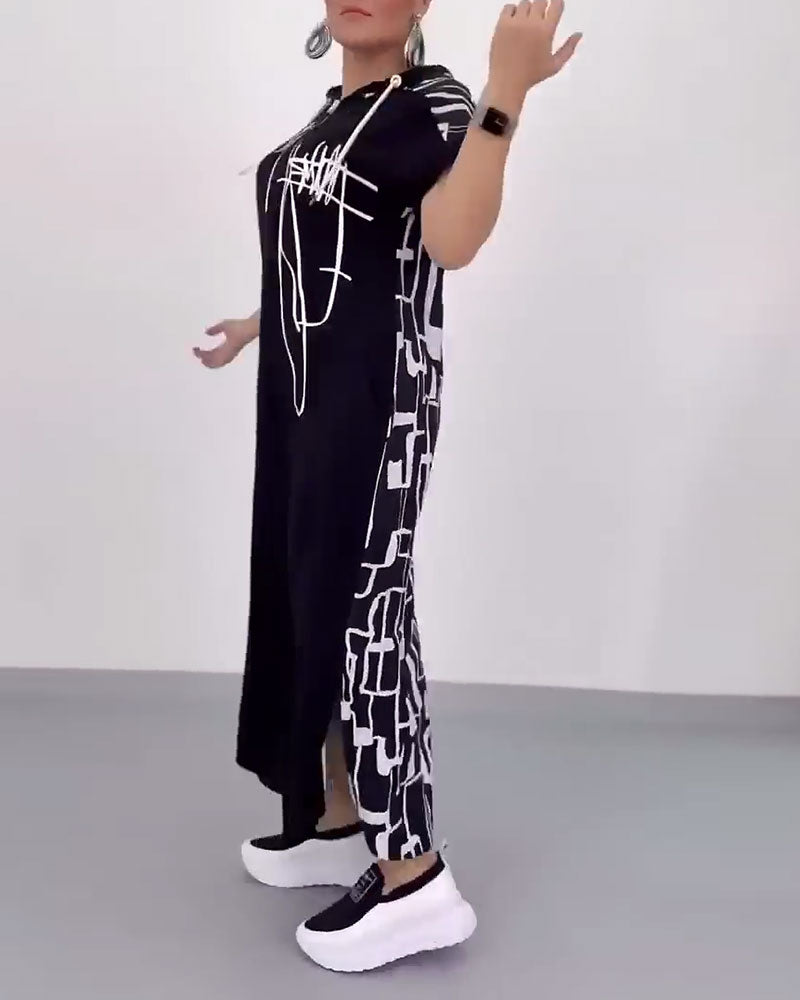 Ilana - Contrasting Maxi Dress with Zipper