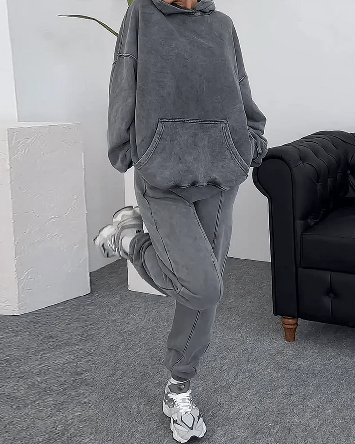 Oversized Hoodie & Joggers Set | Washed Look | Casual Loungewear