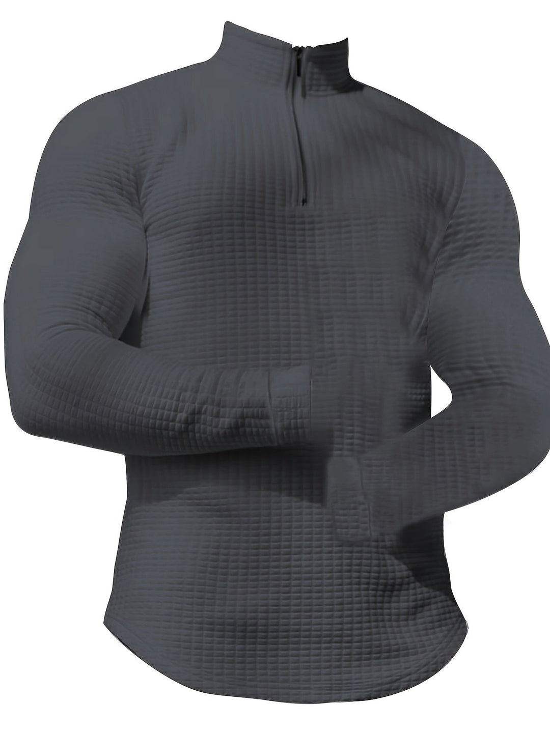 Men’s Athletic Half-Zip Pullover | Lightweight Stretch Waffle Knit | Slim Fit Training Top