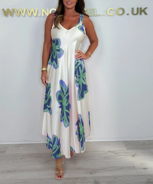 Carisia - Printed Strappy Maxi Dress for Light Summer Elegance