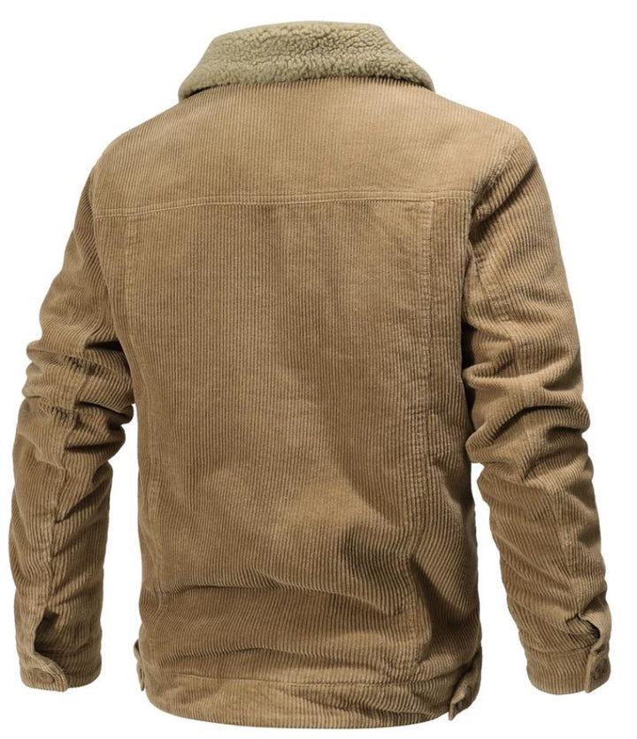 Men’s Sherpa-Lined Corduroy Jacket | Warm Fall Outerwear | Button-Up Trucker Style