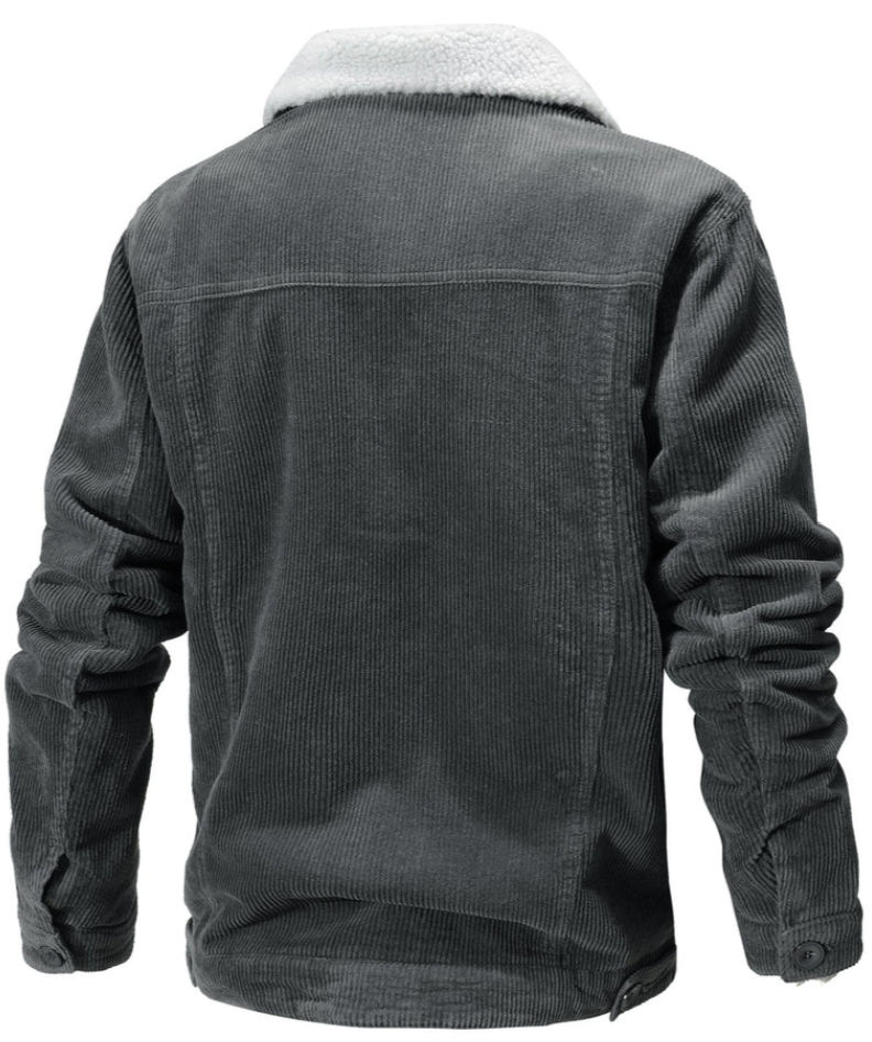 Men’s Sherpa-Lined Corduroy Jacket | Warm Fall Outerwear | Button-Up Trucker Style