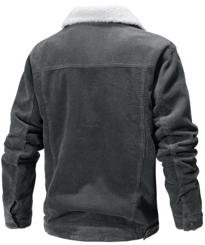 Men’s Sherpa-Lined Corduroy Jacket | Warm Fall Outerwear | Button-Up Trucker Style