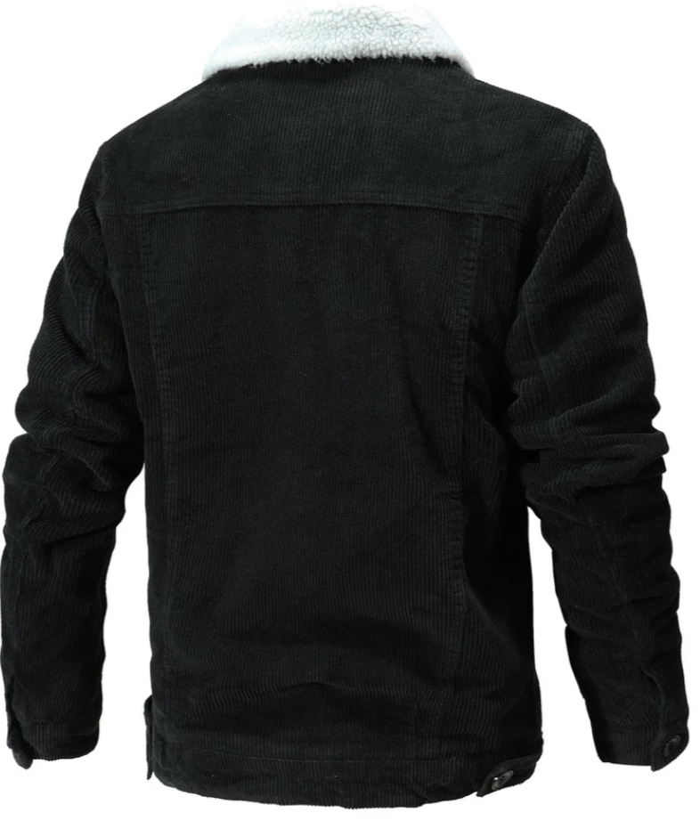 Men’s Sherpa-Lined Corduroy Jacket | Warm Fall Outerwear | Button-Up Trucker Style