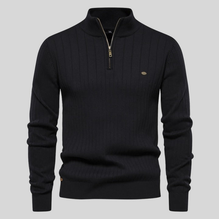 Grayson – Men’s Ribbed Half-Zip Sweater