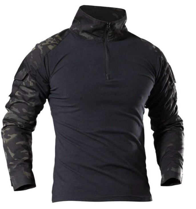 Men’s Tactical Shirt | Camouflage Sleeve | Quarter-Zip Training Top Canada
