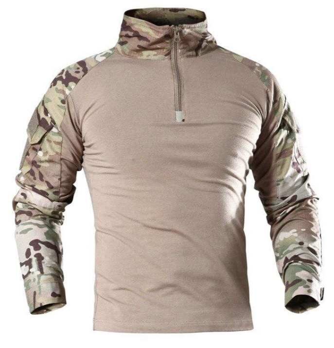 Men’s Tactical Shirt | Camouflage Sleeve | Quarter-Zip Training Top Canada