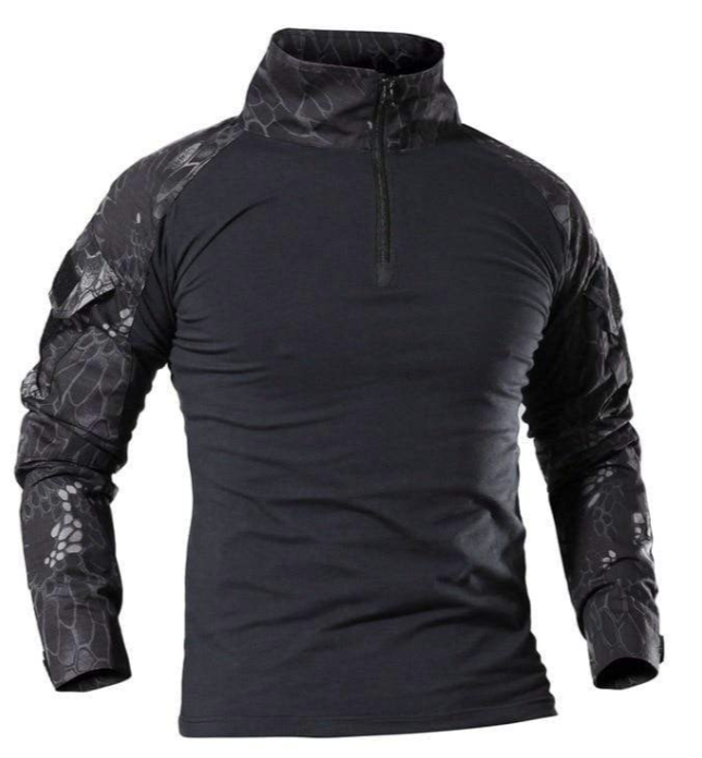 Men’s Tactical Shirt | Camouflage Sleeve | Quarter-Zip Training Top Canada