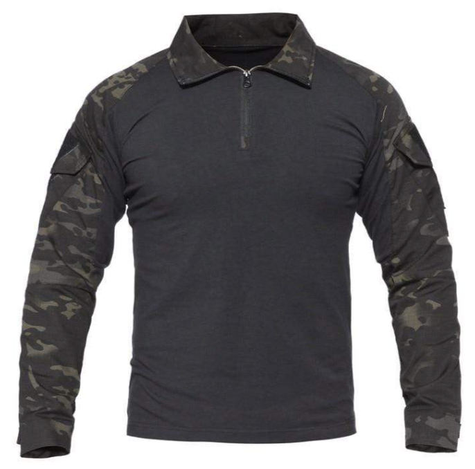 Men’s Tactical Shirt | Camouflage Sleeve | Quarter-Zip Training Top Canada