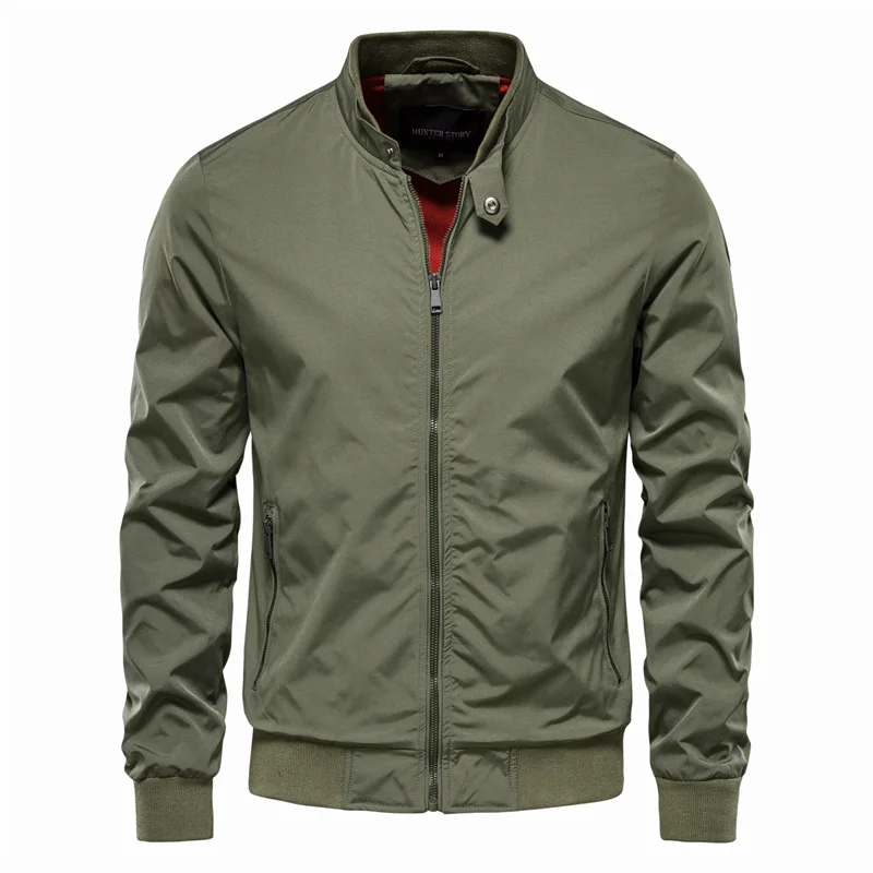 Men’s Lightweight Bomber Jacket | Ribbed Cuffs & Collar | Water-Resistant Windbreaker