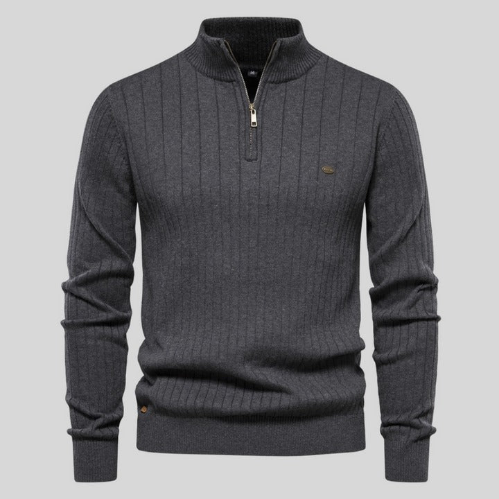 Grayson – Men’s Ribbed Half-Zip Sweater