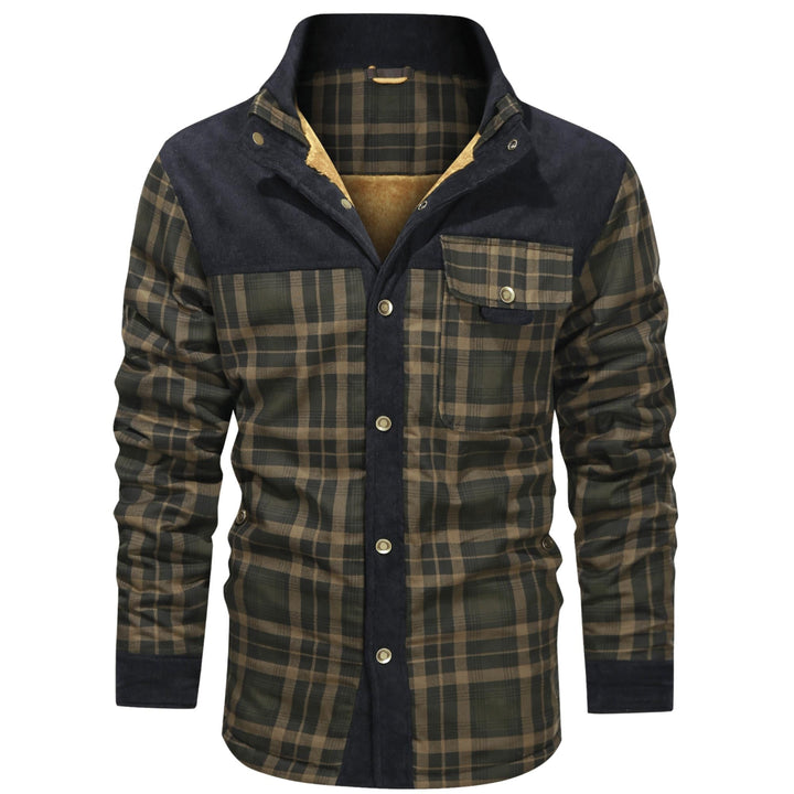 Men’s Plaid Overshirt | Contrast Yoke Shirt Jacket | Brushed Casual Layer