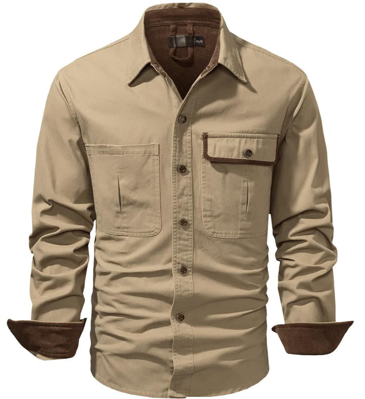 Chemise de travail pour homme | Détails bicolores | Coton résistant