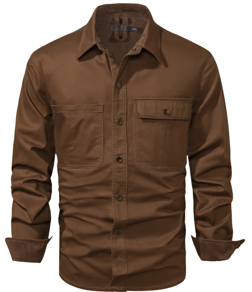 Chemise de travail pour homme | Détails bicolores | Coton résistant