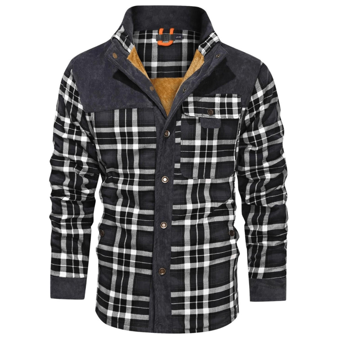 Men’s Plaid Overshirt | Contrast Yoke Shirt Jacket | Brushed Casual Layer