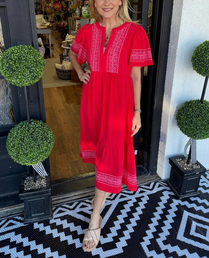 Noéa - Long Bohemian V-Neck Dress