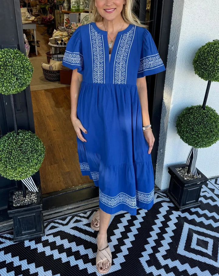 Noéa - Long Bohemian V-Neck Dress