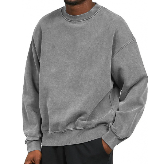 Men’s Washed Fleece Crewneck | Oversized Fit Sweatshirt | Everyday Loungewear Layer