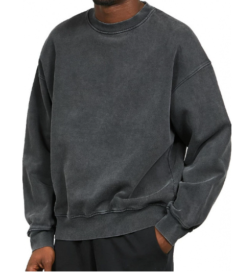 Men’s Washed Fleece Crewneck | Oversized Fit Sweatshirt | Everyday Loungewear Layer