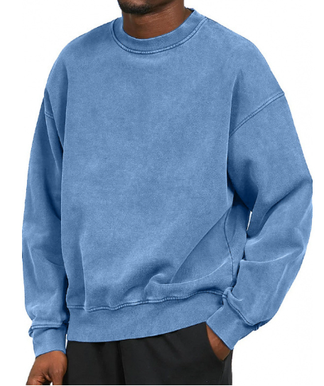 Men’s Washed Fleece Crewneck | Oversized Fit Sweatshirt | Everyday Loungewear Layer