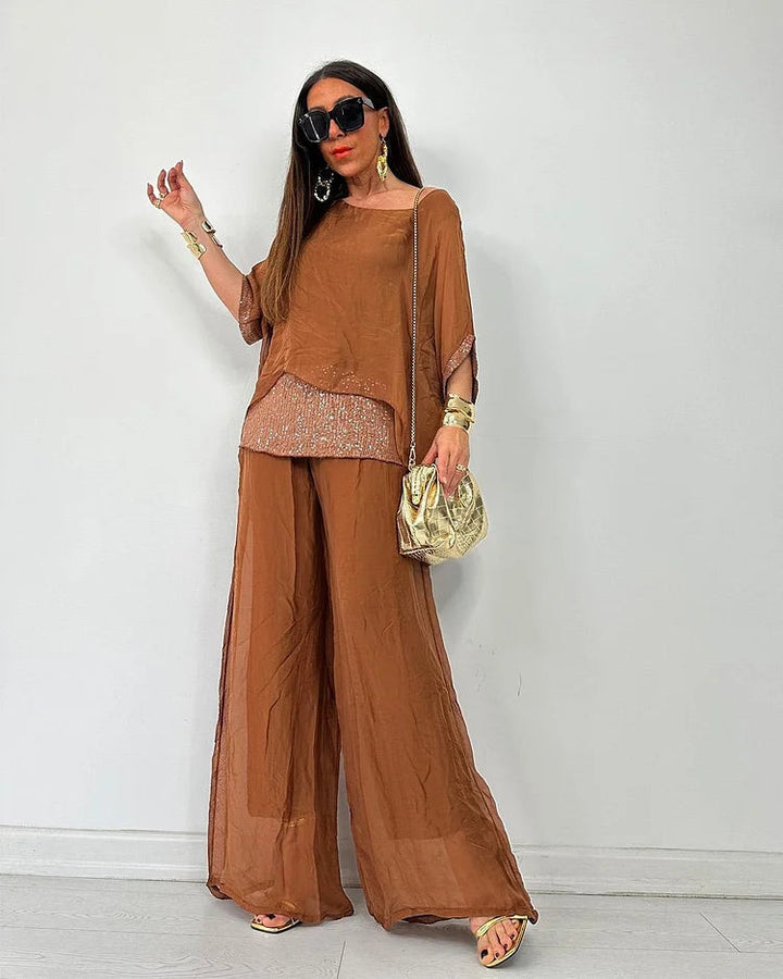 Aurélie - Chic Two-Piece Summer Set - Flowing Elegance and Lightweight Comfort