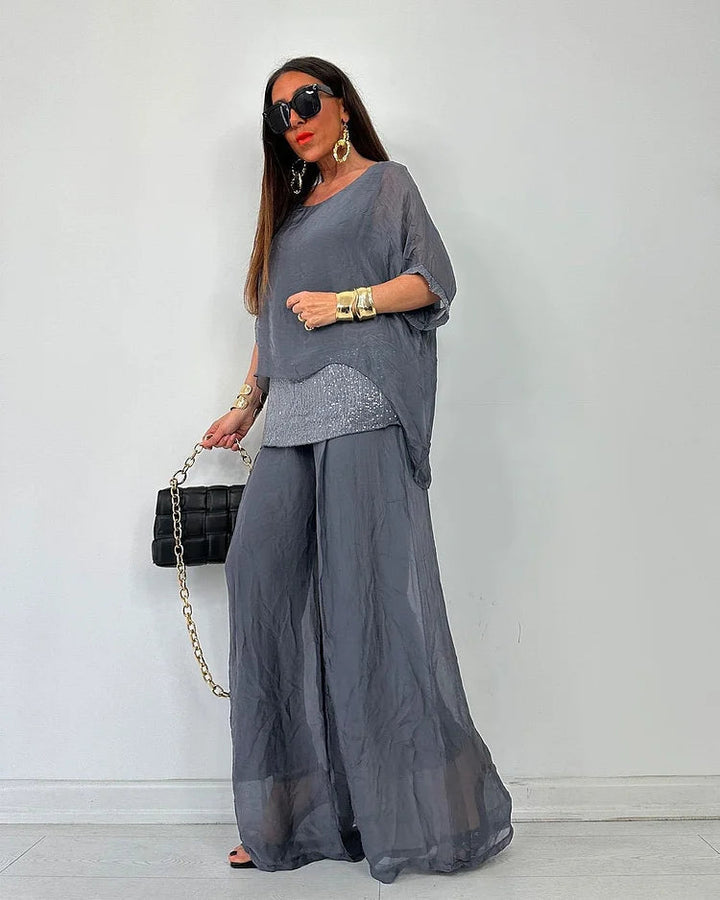 Aurélie - Chic Two-Piece Summer Set - Flowing Elegance and Lightweight Comfort