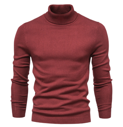 Men's Slim Fit Turtleneck Sweater | Ribbed Cuffs & Hem | Lightweight Fall Layer