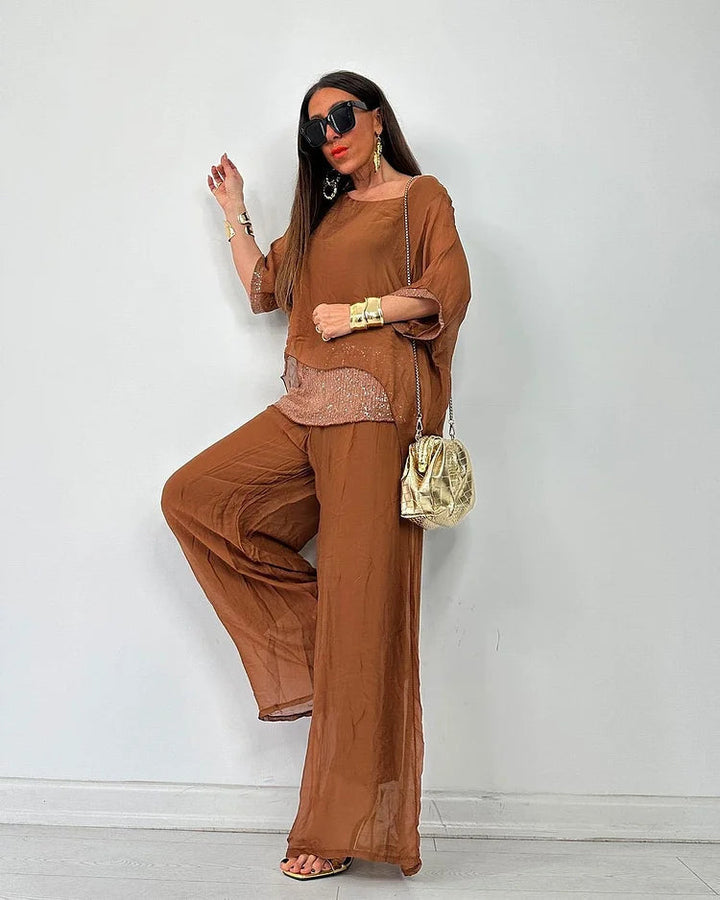 Aurélie - Chic Two-Piece Summer Set - Flowing Elegance and Lightweight Comfort