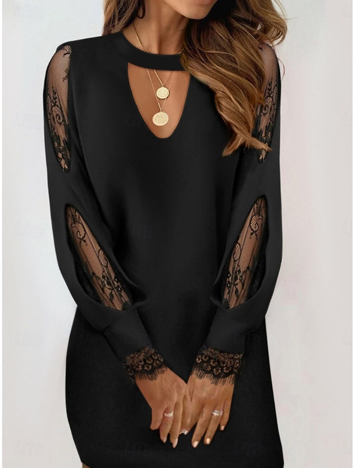 Doravine - Artistic V-Neck Dress - Casual Elegance and Modern Touch