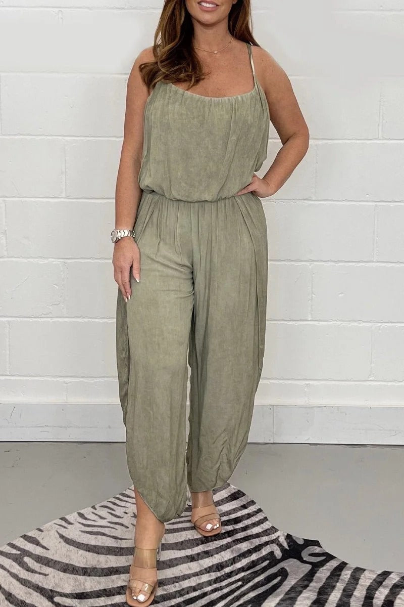 Norelia - Casual Solid Strappy Jumpsuit
