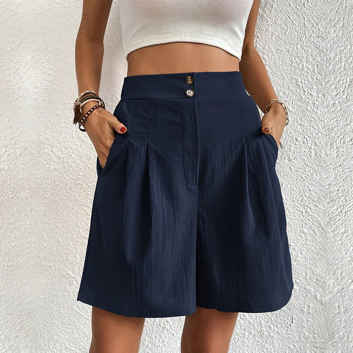 Pleated High-Waist Shorts | Relaxed Fit