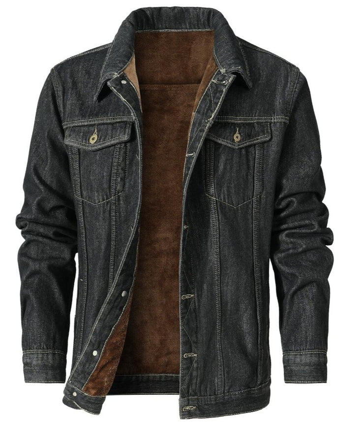 Men’s Sherpa-Lined Denim Jacket | Classic Fit | Cold-Weather Layer